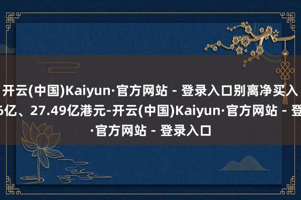 开云(中国)Kaiyun·官方网站 - 登录入口别离净买入138.86亿、27.49亿港元-开云(中国)Kaiyun·官方网站 - 登录入口