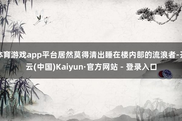 体育游戏app平台居然莫得清出睡在楼内部的流浪者-开云(中国