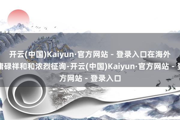 开云(中国)Kaiyun·官方网站 - 登录入口在海外上引起