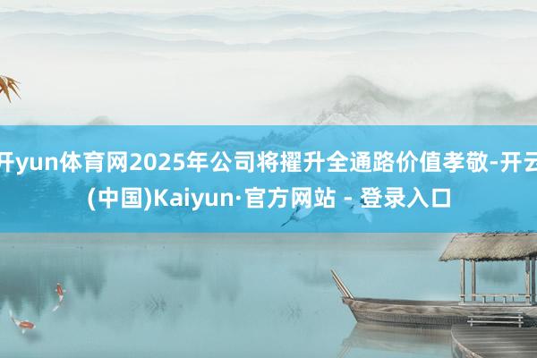 开yun体育网2025年公司将擢升全通路价值孝敬-开云(中国