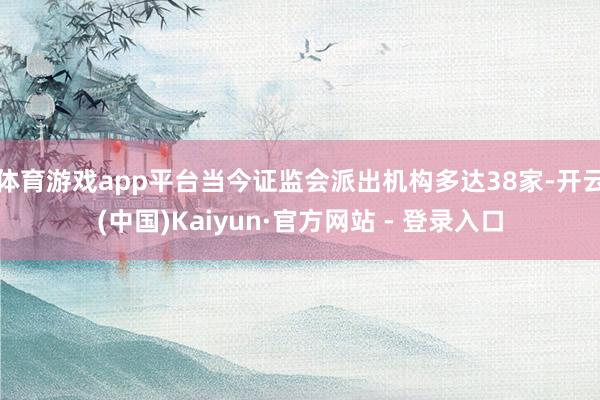 体育游戏app平台当今证监会派出机构多达38家-开云(中国)