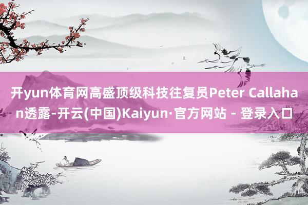 开yun体育网高盛顶级科技往复员Peter Callahan