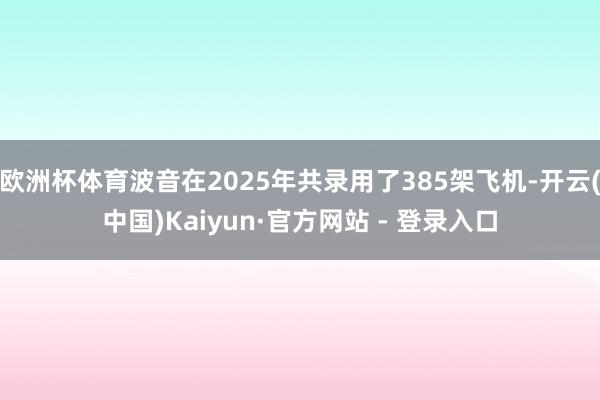欧洲杯体育波音在2025年共录用了385架飞机-开云(中国)