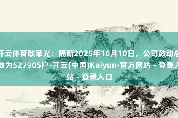 开云体育欧菲光：隔断2025年10月10日，公司鼓动总户数为