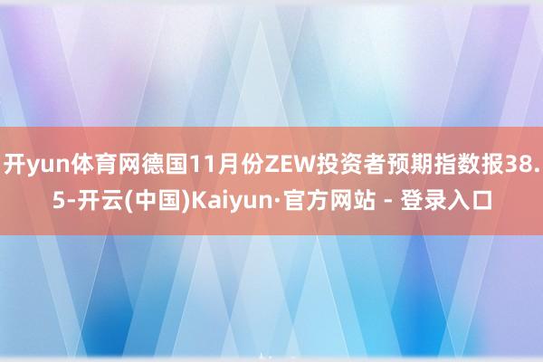 开yun体育网德国11月份ZEW投资者预期指数报38.5-开